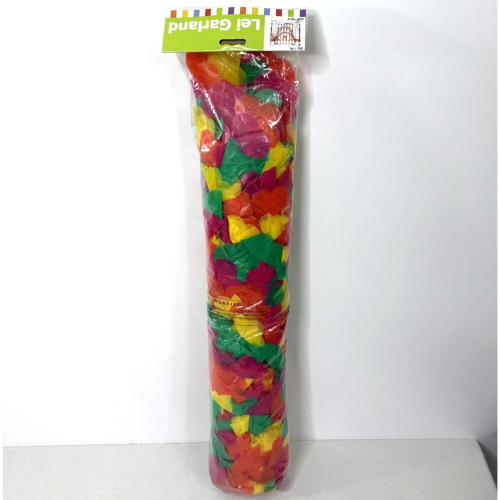 Fun Express 100 Ft x 2 In Multicolored Hawaiian Flower Lei Garland Plastic - Picture 4 of 5